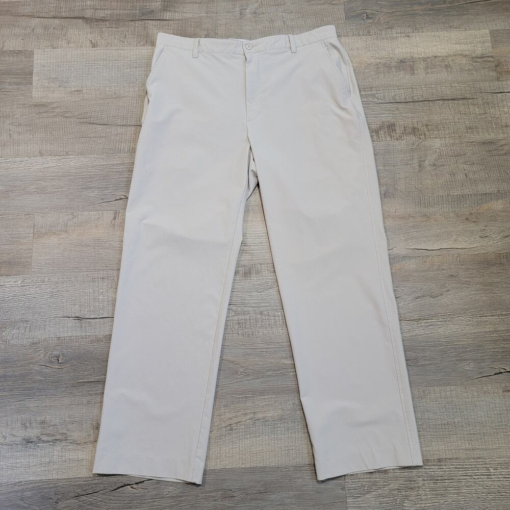 Footjoy Mens 5 Pocket Golf Professional Pants Size 38x32 Straight Leg Cream Tan